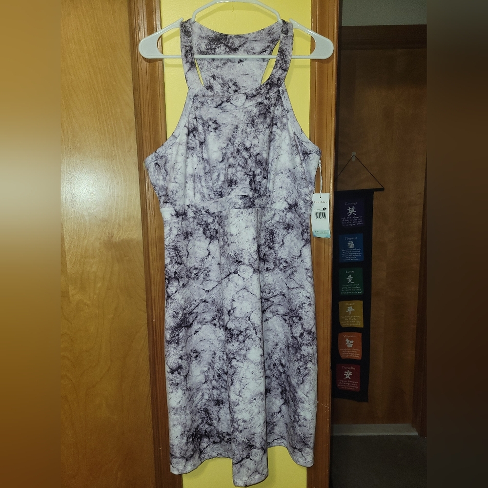 💰⏳️Balance Connection Plum And White Marble Print Sleeveless Dress XL NWT